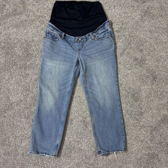 Abercrombie & Fitch Maternity Jeans Womens 29 Blue The Ankle Straight Distressed - Picture 1 of 12